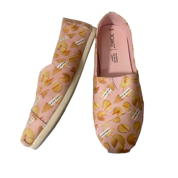 Tom’s 8 1/2 Fortune Cookie Pink Alpargata Canvas Flats - Picture 1 of 8